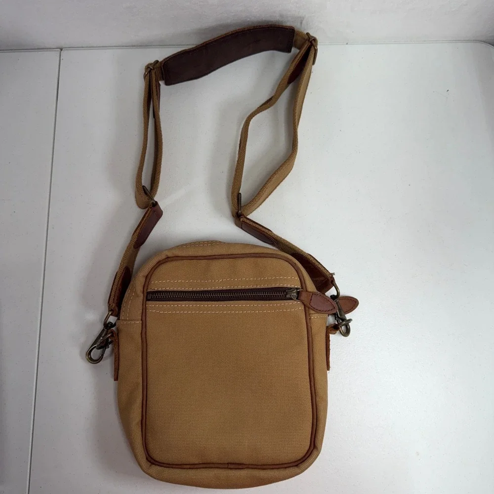 Melvill & Moon Katunda Shoulder Bag Tan Canvas Leather Safari Crossbody Heritage